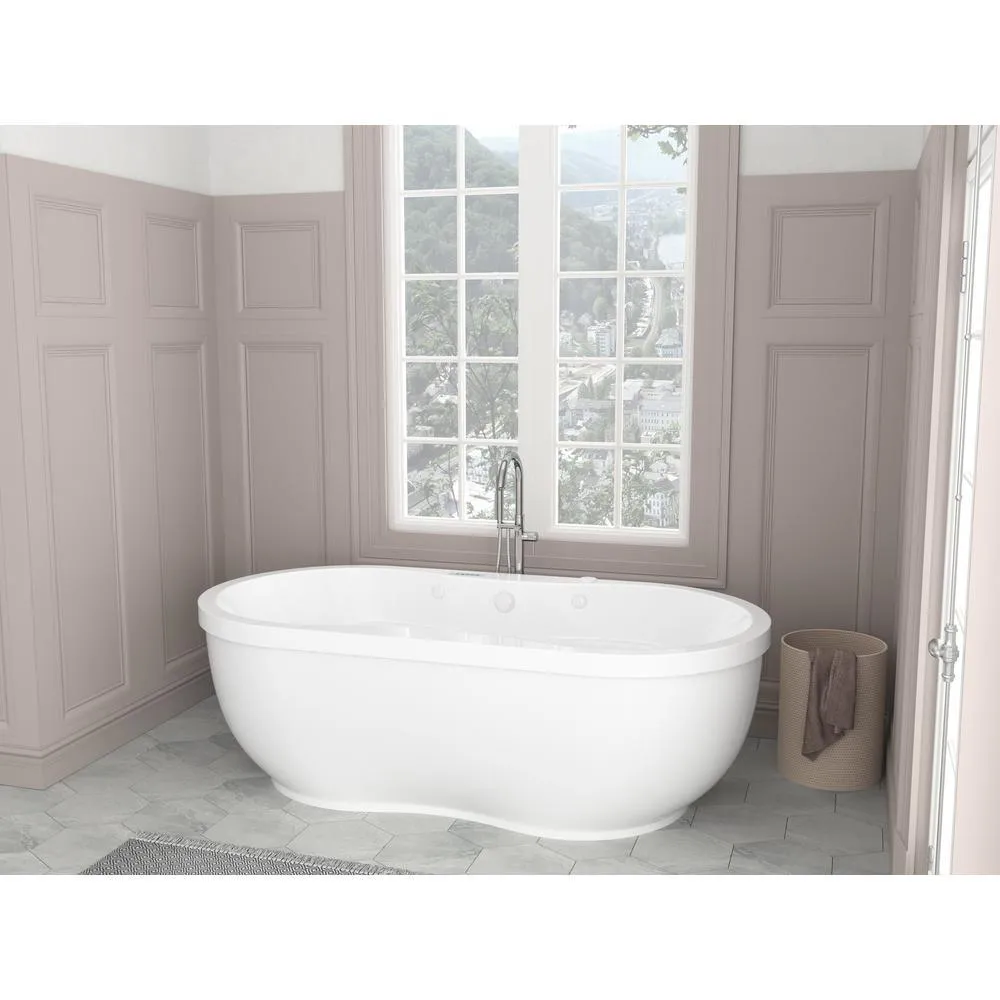 Universal Tubs Agate Diamond Series 6 ft. Acrylic Center Drain Flatbottom Whirlpool Freestanding Bathtub in White, photo 10 of 20
