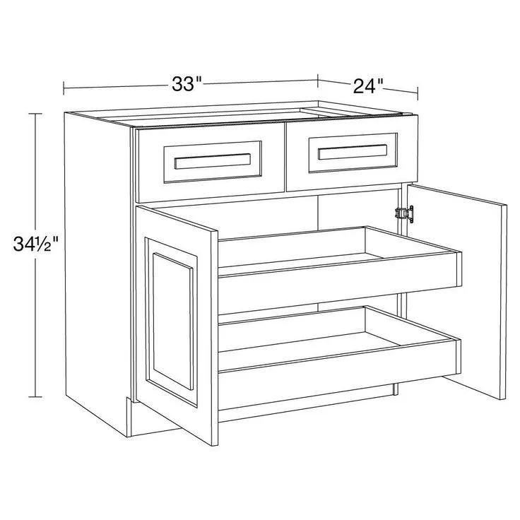 Home Decorators Collection Grayson 33 in. W x 24 in. D x 34.5 in. H Assembled Plywood Base Kitchen Cabinet in Mythic Blue with 2ROT Soft Close, photo 8 of 8