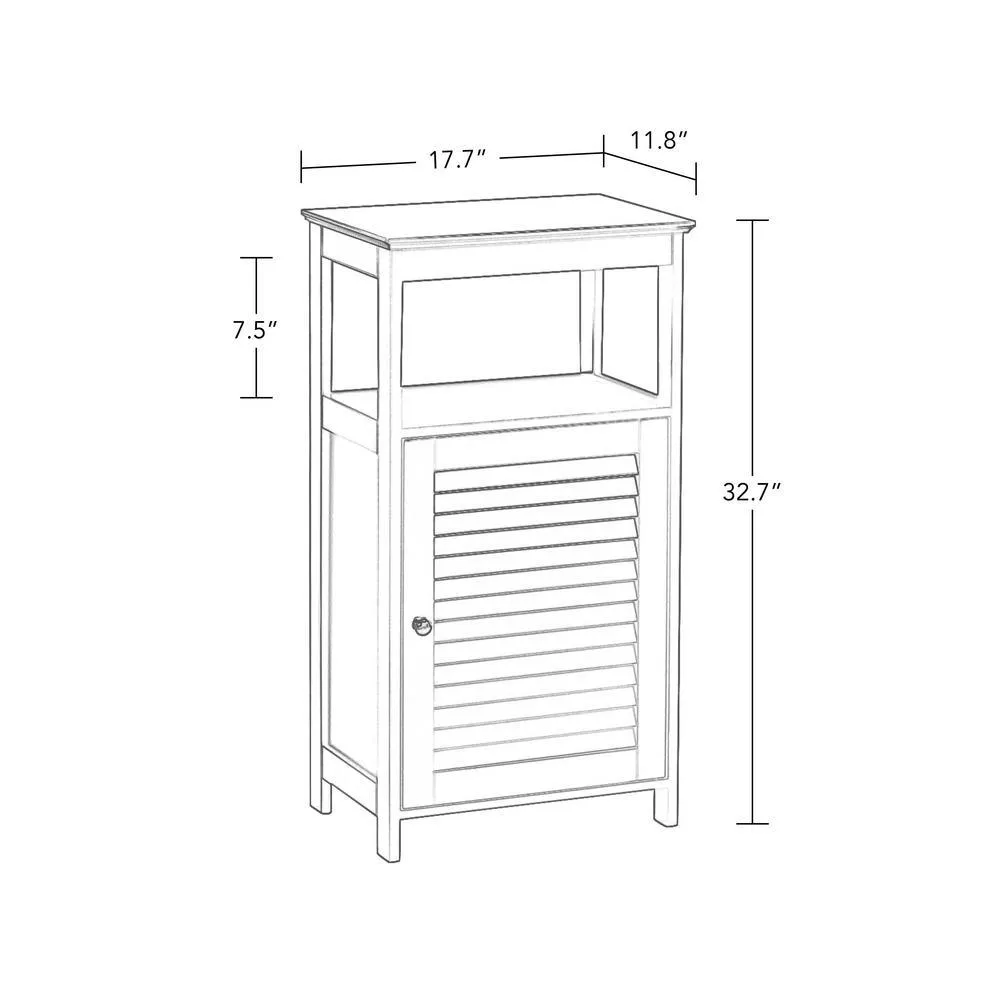 Ellsworth 18 in. W x 32-17/25 in. H x 11-4/5 in. D Bathroom Linen Storage Floor Cabinet in White, photo 5 of 7