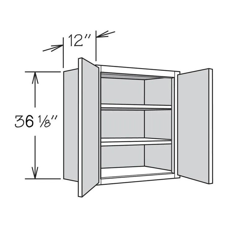 allen + roth Annscroft 36-in W x 36.125-in H x 12-in D Hazelnut Maple Door Wall Semi-Custom Cabinet, photo 5 of 7