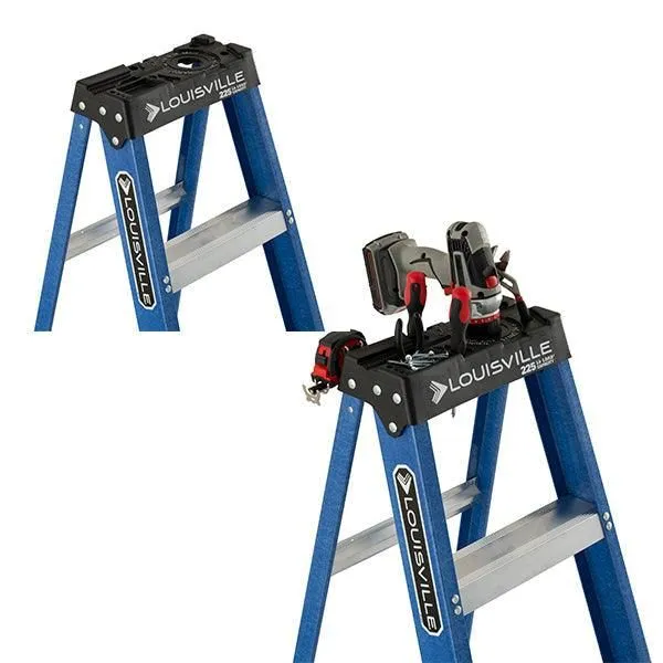 Louisville Ladder 6' Fiberglass Step Ladder, 10' Reach, 225 lbs Load Capacity, W-3217-06, photo 9 of 9