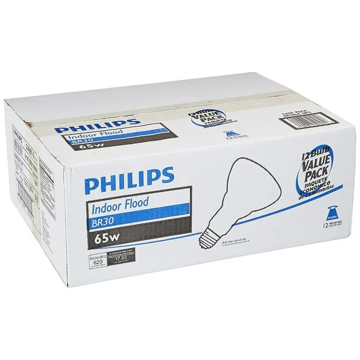 Philips 65-Watt Incandescent BR30 Flood Light Bulb Soft White (2700K) (12-Pack), photo 2 of 5