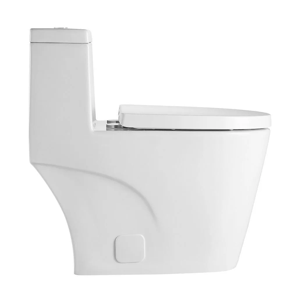 1-Piece 1.28 GPF Dual Flush High Efficiency Elongated Toilet in White, Seat Included, photo 3 of 7