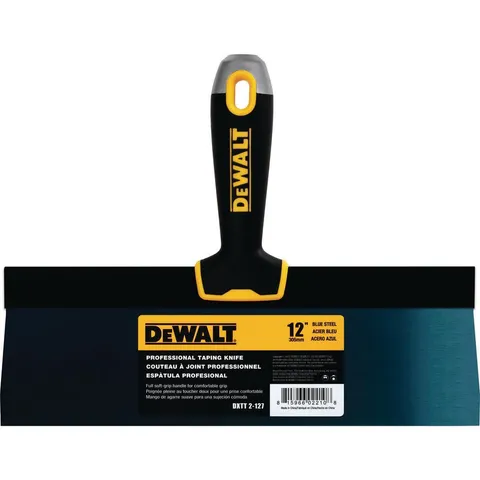 12 in. Blue Steel Hammer-End Taping Knife with Soft Grip Handle