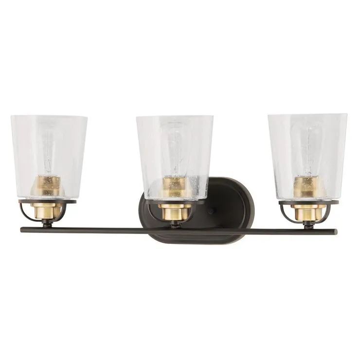 Inspiration 23.19 in. 3-Light Brushed Nickel Bathroom Vanity Light with Glass Shades, photo 8 of 10
