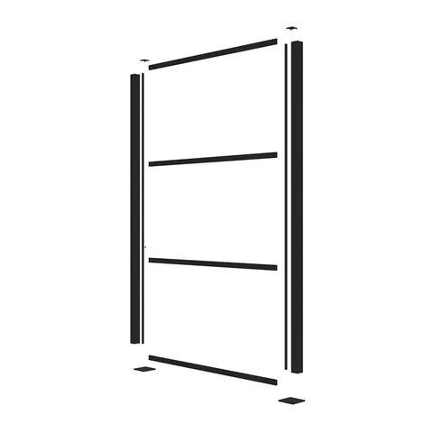 2 × 4 ft Matte Black Decorative Screen Panel Frame Kit
