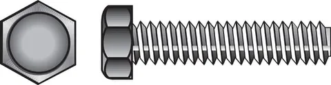 3/8 × 4 in Zinc-Plated Hex Tap Bolts (50-Pack)