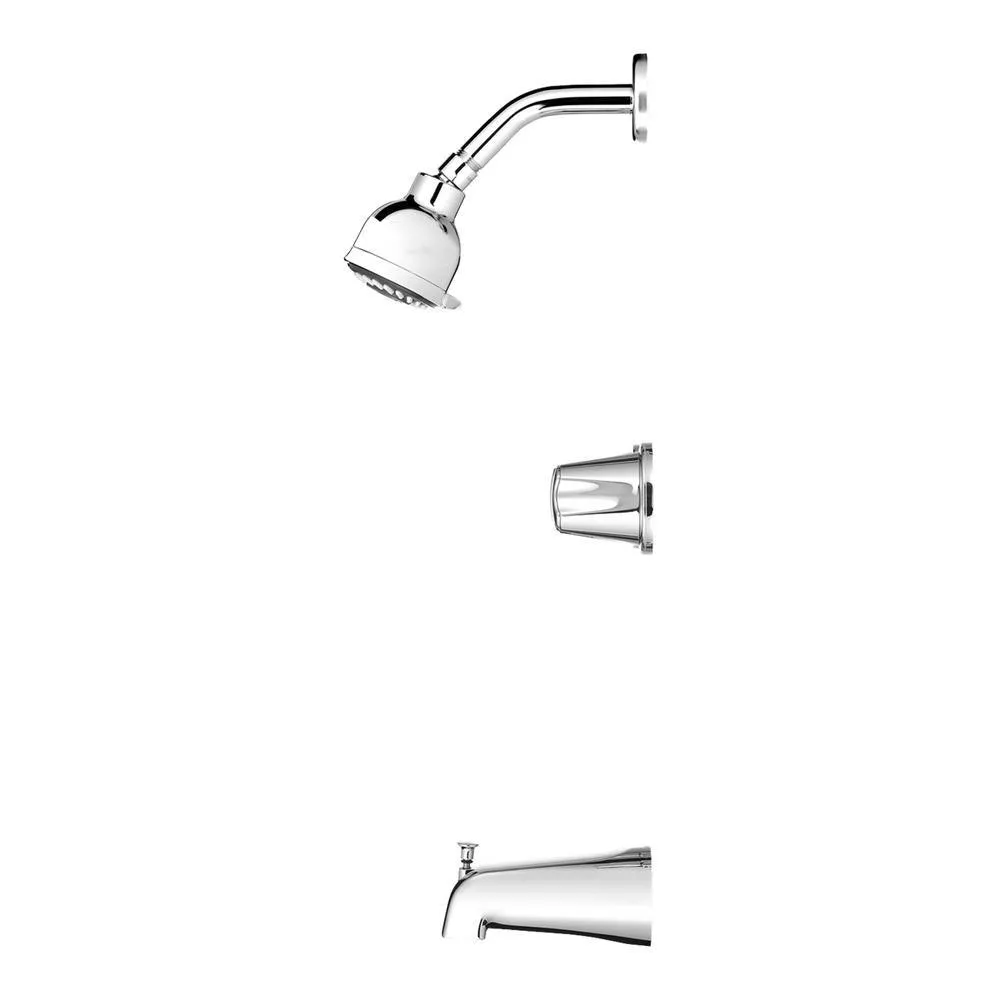 Pfister 2-Handle 1-Spray Tub and Shower Faucet with Metal Knob Handles in Polished Chrome (Valve Included), photo 3 of 5