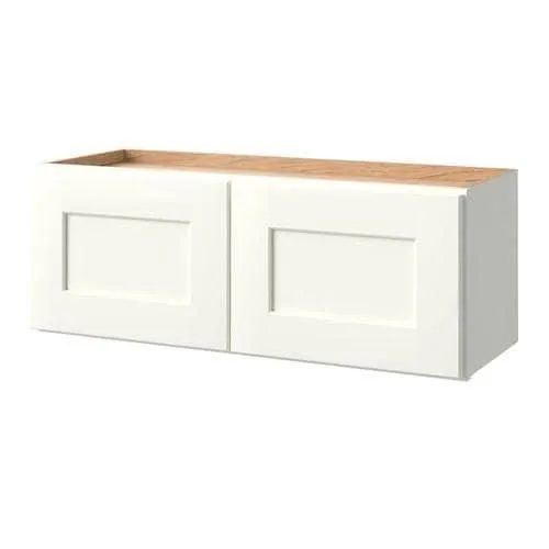 allen + roth Aveley 33-in W x 12.125-in H x 12-in D Linen Maple Door Wall Semi-Custom Cabinet, photo 7 of 12