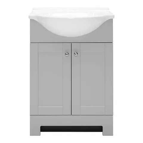 Euro 25-in Gray Single Sink Bathroom Vanity with White Cultured Marble Top