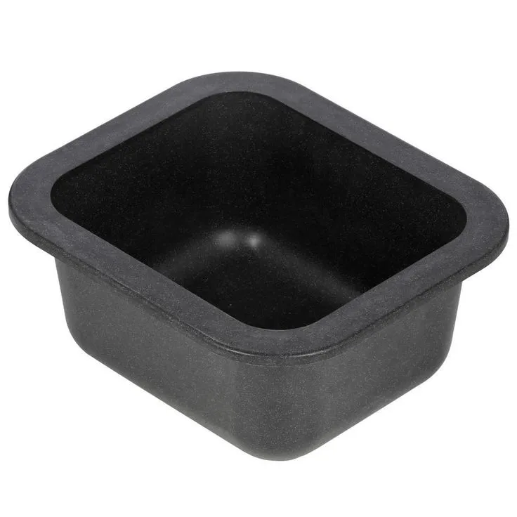 Undermount Solid Surface 13.4 in. 0-Hole Single Bowl Bar Sink in Black Galaxy, photo 9 of 11