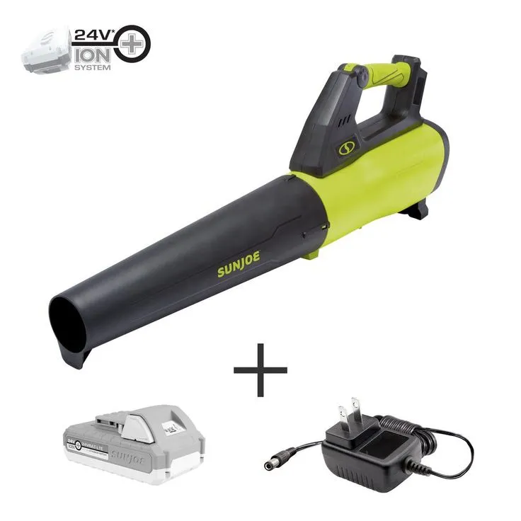 Sun Joe 100 MPH 385 CFM 24-Volt Turbine Cordless Jet Blower Kit with 2.0 Ah Battery + Charger, photo 4 of 5