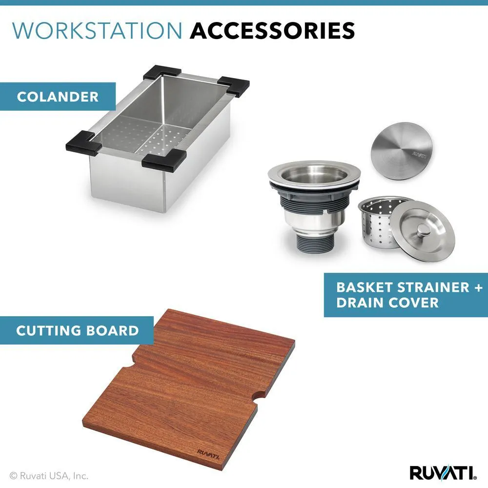 Workstation Drop-in Stainless Steel 15 in. x 20 in. Topmount Bar Prep RV Kitchen Sink 16-Gauge Single Bowl, photo 8 of 13