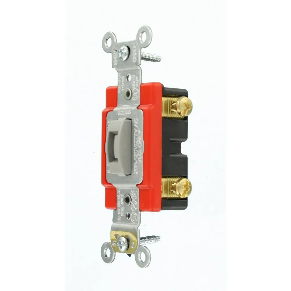 20 Amp Industrial Grade Heavy Duty Single Pole Locking Toggle Switch, Gray, photo 3 of 6
