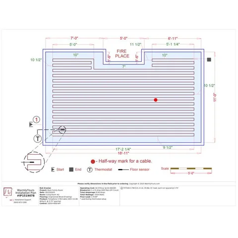 515 ft. Cable System with Heat Membrane and Touch Screen Thermostat