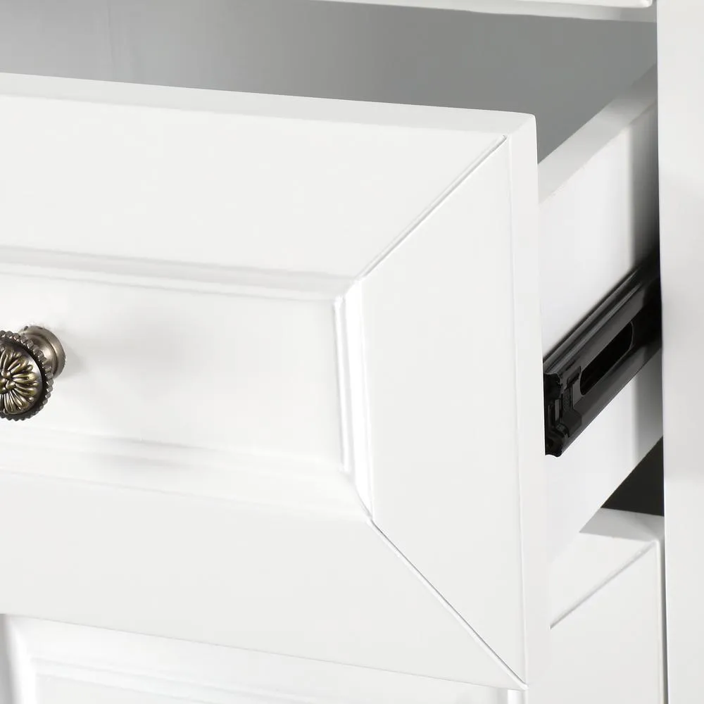 Andover 18 in. W x 65 in. H x 16 in. D Bathroom Linen Storage Cabinet in White, photo 3 of 9