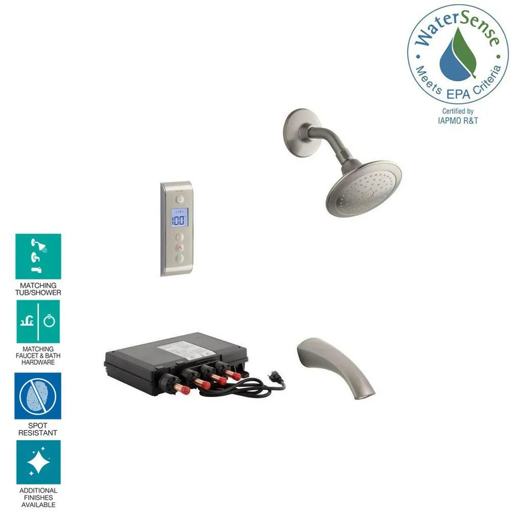 Mistos DTV Prompt Digital Single-Handle 1-Spray Tub and Shower Faucet System in Vibrant Brushed Nickel (Valve Included), photo 2 of 5