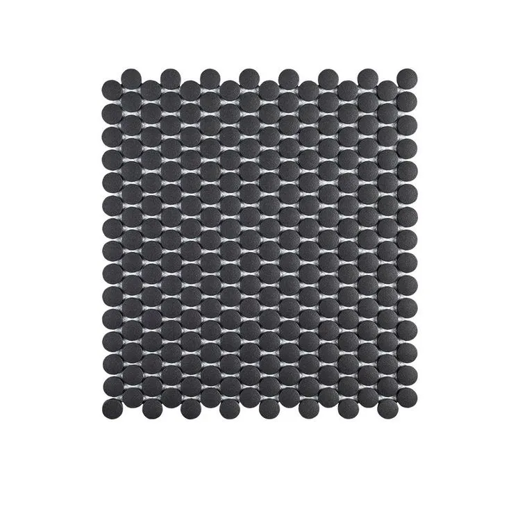 Jeffrey Court Thunderhead Gray 12.25 in. x 11.375 in. x 6 mm Penny Round Matte Porcelain Wall and Floor Mosaic Tile, photo 3 of 7