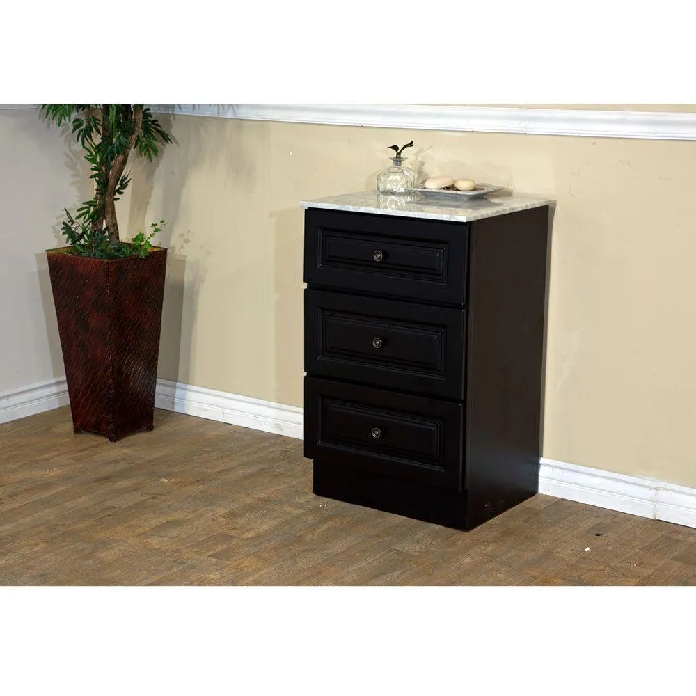 Newry 20 in. W x 33 in. H x 18 in. D Bathroom Linen Cabinet with Marble Vanity Top in Dark Mahogany, photo 3 of 3
