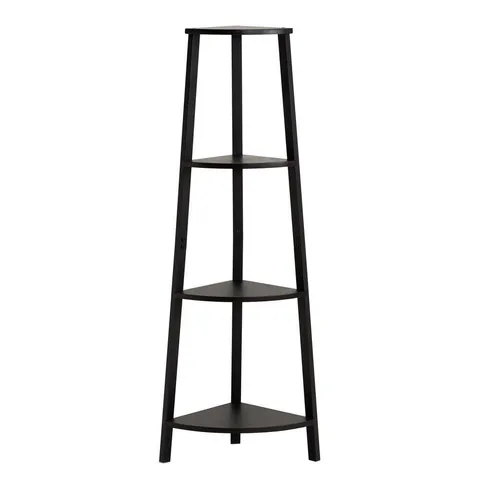 Columbia 13.82 in. W Corner Shelf in Black and Brown Finish