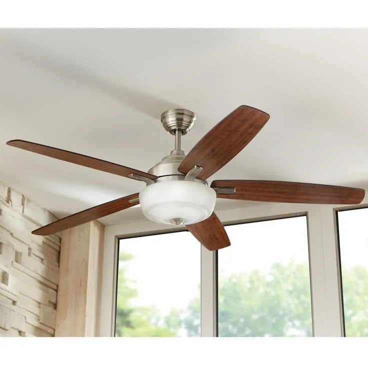 Home Decorators Collection Sudler Ridge 60 in. LED Brushed Nickel Ceiling Fan with Light Kit Works with Google Assistant and Alexa, photo 9 of 11