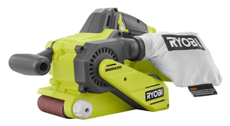 RYOBI 18-Volt ONE+ Cordless Brushless 3 in. x 18 in. Belt Sander (Tool Only) with Dust Bag and 80-Grit Sanding Belt, photo 2 of 8
