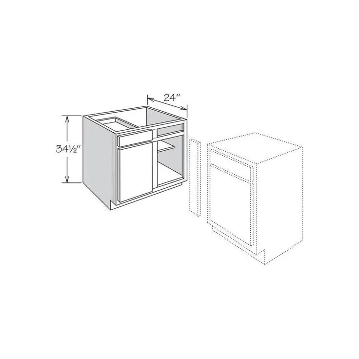 allen + roth Aveley 27-in W x 34.5-in H x 24-in D Linen Maple Blind Door and Drawer Base Semi-Custom Cabinet, photo 2 of 5