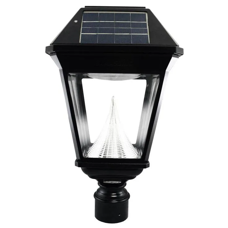 Gama Sonic Imperial II Solar Black Outdoor Integrated LED Post Light on 3 in. Fitter with 21 Bright White LEDs, photo 2 of 2