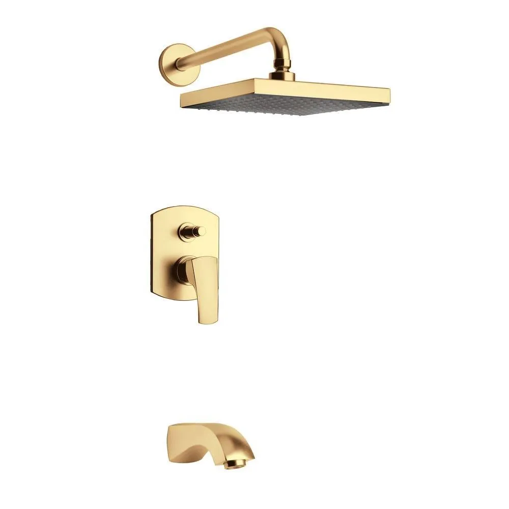LaToscana Lady 2-Handle 1-Spray Tub and Shower Faucet with 8 in. Rain Shower Head in Brushed Nickel (Valve Included), photo 3 of 5