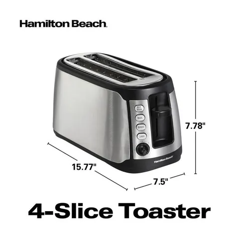 4-Slice Black Long Slot Toaster