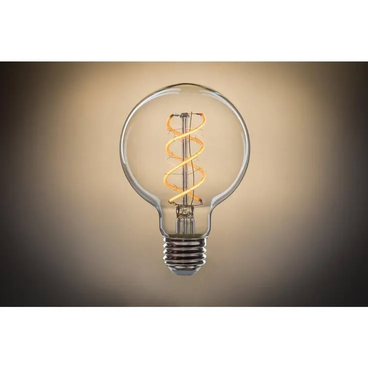 Feit Electric 40-Watt Equivalent G25 Dimmable Clear Glass Vintage Edison LED Light Bulb with Spiral Filament Warm White (1-Bulb), photo 6 of 8