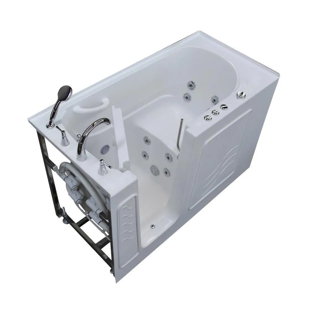 Universal Tubs Nova Heated 60 in. Walk-In Whirlpool Bathtub in White with 1.6 GPF Single Flush Toilet, photo 20 of 20