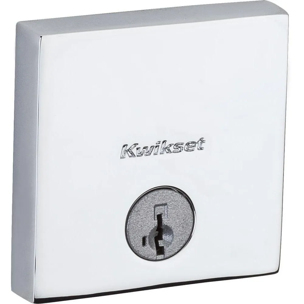 Kwikset Downtown Satin Nickel Single Cylinder Deadbolt featuring SmartKey Security with Microban Antimicrobial Technology, photo 4 of 4