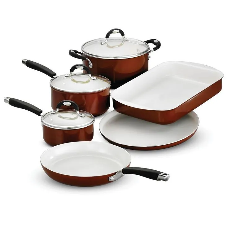 Style Ceramica 8-Piece Metallic Copper Cookware Set with Lids, photo 2 of 6