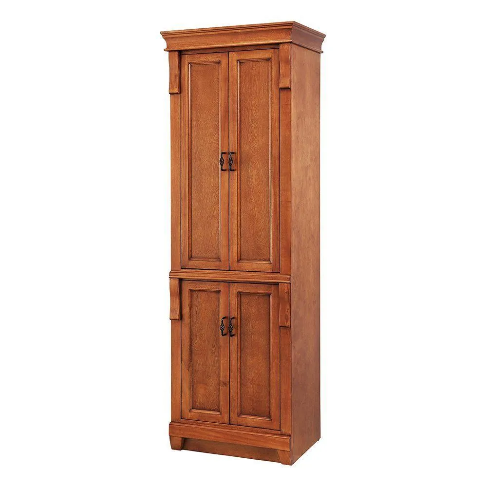 Naples 24 in. W x 17 in. D x 74 in. H Bathroom Linen Cabinet in Warm Cinnamon, photo 8 of 12