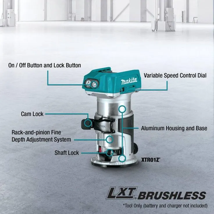 Makita 18-Volt X2 LXT Lithium-Ion Brushless Cordless 10 in. Dual-Bevel Sliding Compound Miter Saw 5.0 Ah with BONUS Router, photo 6 of 11