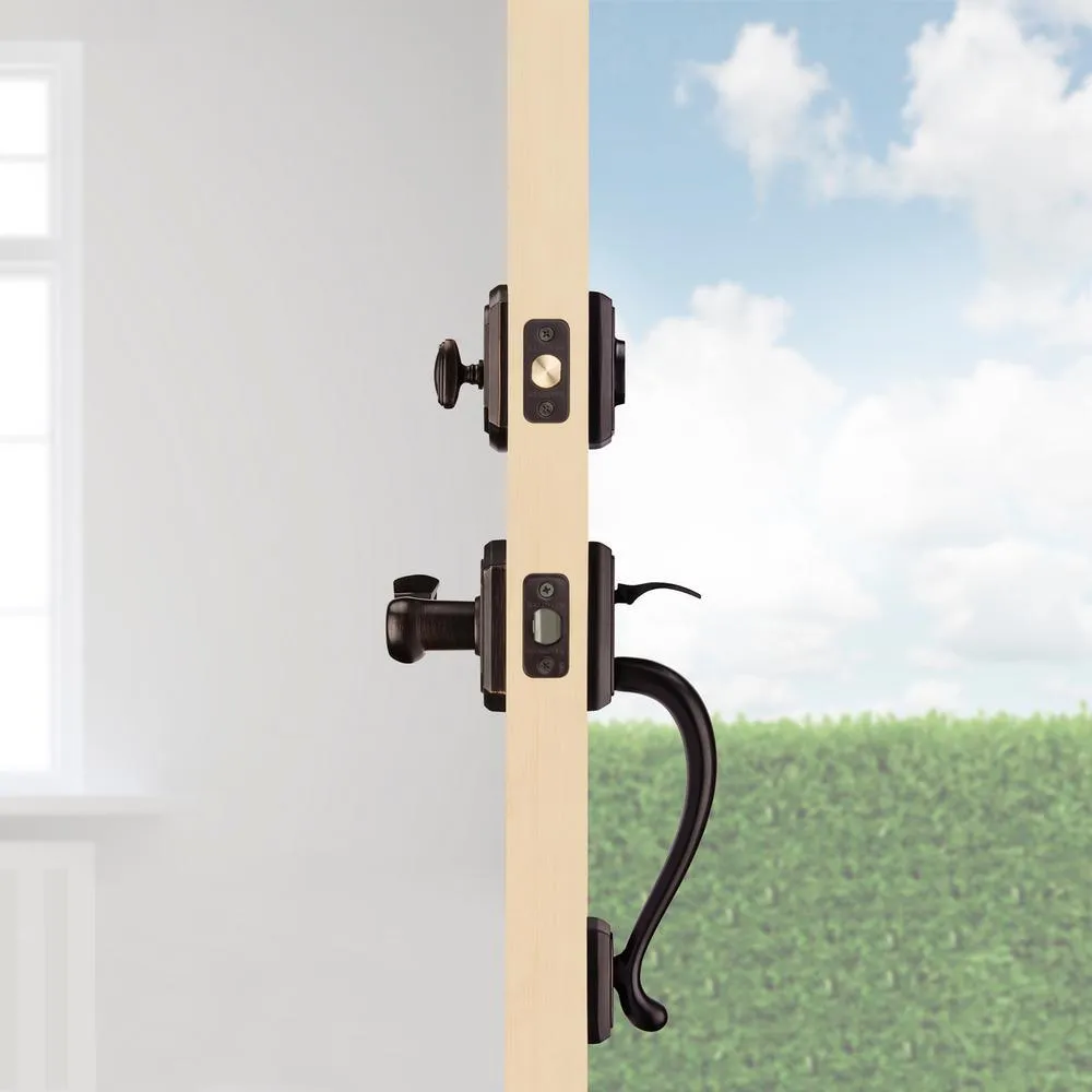 Prestige Pistoria Single Cylinder Venetian Bronze Door Handleset w/ Arch Rose Madrina Door Lever Feat SmartKey Security, photo 11 of 12