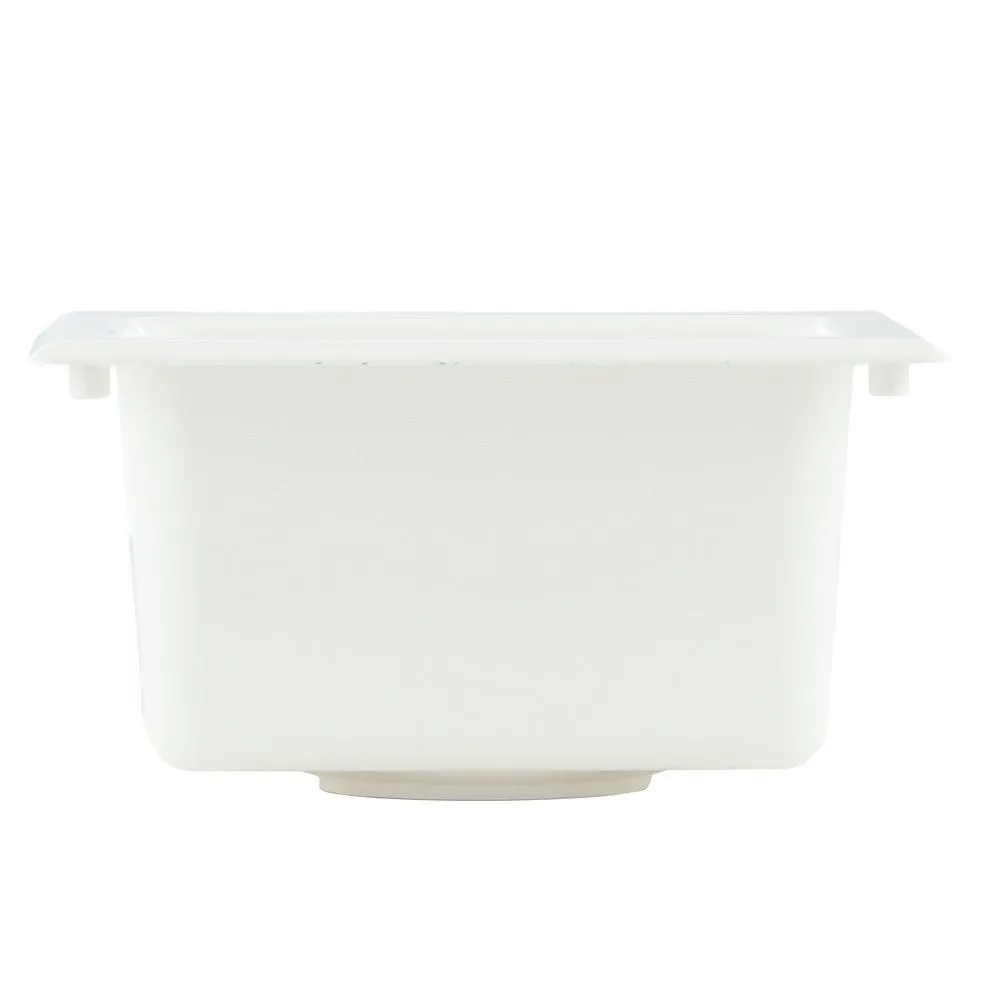15 in. x 15 in. Fiberglass Self-Rimming Bar Sink in White, photo 3 of 5