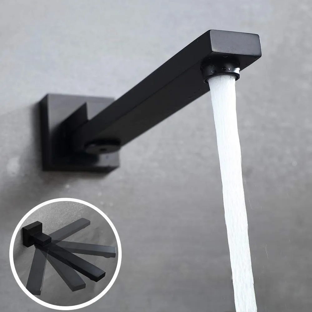 3-Handle 1-Spray High Pressure Tub and Shower Faucet with Hand Shower in Matte Black Ceramic Disc (Valve Included), photo 8 of 9