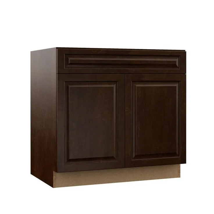 Hampton Bay Designer Series Gretna Assembled 30x34.5x23.75 in. Sink Base Kitchen Cabinet in Espresso, photo 9 of 10