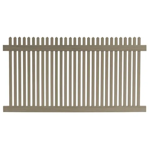 4 ft high · 8 ft wide Cedar Grove Weathered Cedar Vinyl Picket Fence Panel