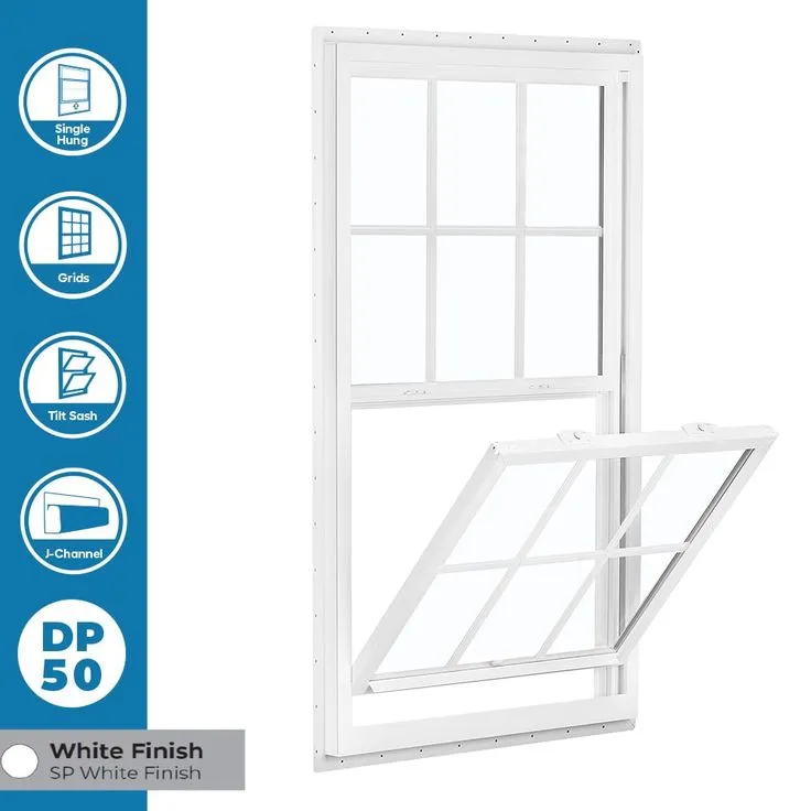 RELIABILT 150 Series New Construction 31-1/2-in x 35-1/2-in x 3-1/4-in Jamb White Vinyl Dual-pane Single Hung Window Half Screen Included, photo 2 of 8