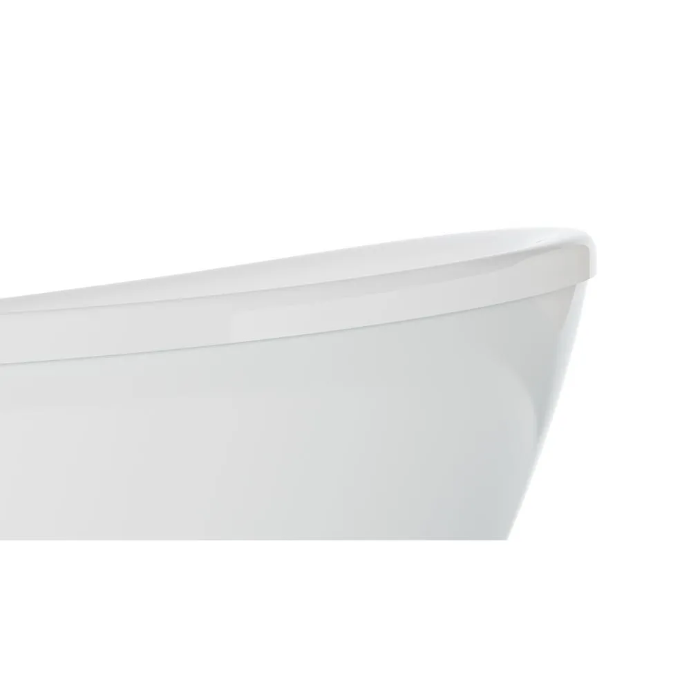 Universal Tubs Johanna 59 in. x 30 in. Acrylic Flatbottom Freestanding Soaking Bathtub in White, photo 2 of 13