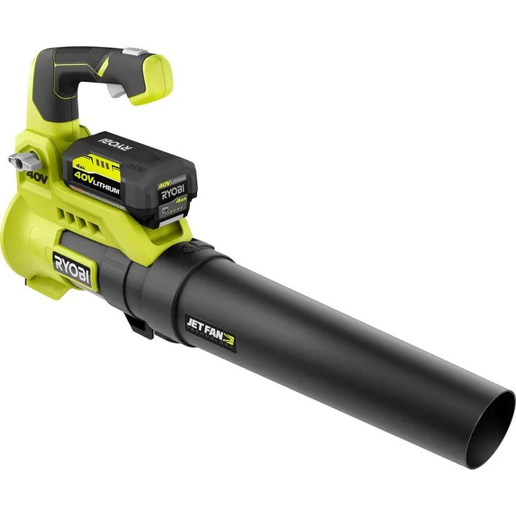RYOBI 110 MPH 525 CFM 40-Volt Lithium-Ion Jet Fan Leaf Blower with Lawn and Leaf Bag - 4.0 Ah Battery and Charger Included, photo 3 of 6