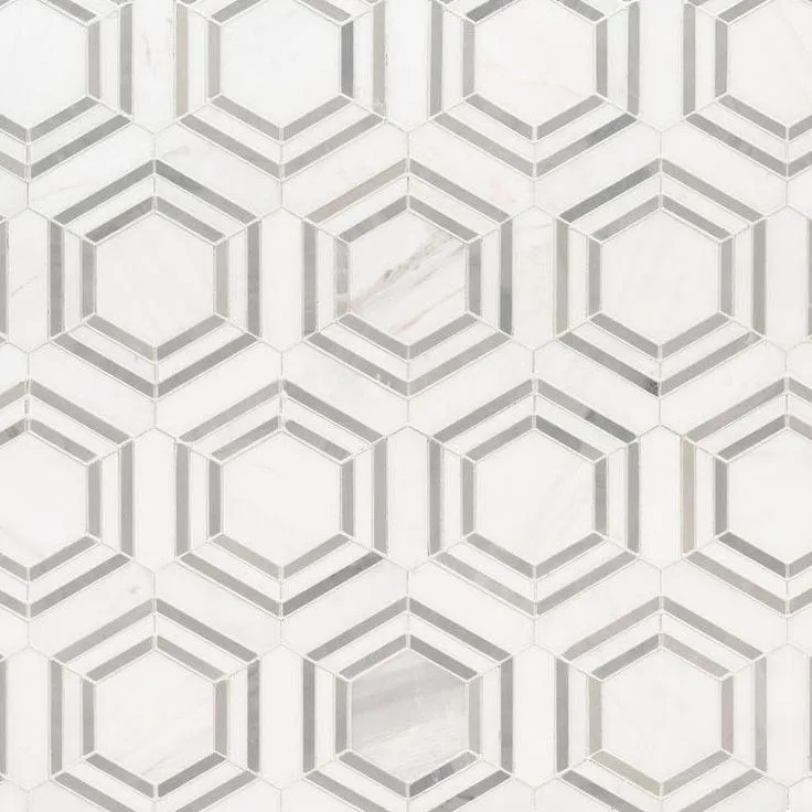 MSI Georama Grigio 13 in. x 11 in. x 10mm Polished Marble Mesh-Mounted Mosaic Tile (9.99 sq. ft. / case), photo 2 of 2
