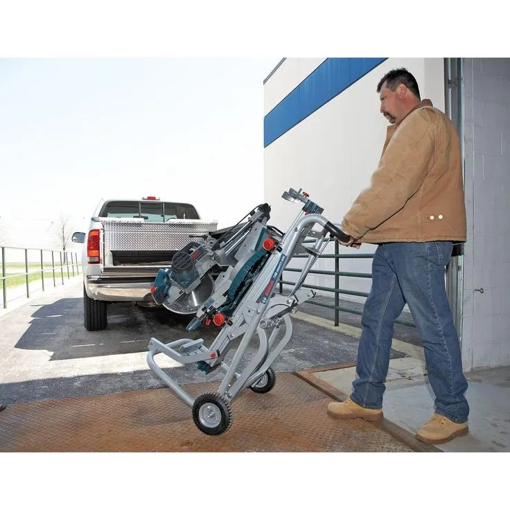 Bosch 15 Amp 12 in. Corded Dual-Bevel Sliding Glide Miter Saw Combo Kit with Bonus Gravity Rise Wheeled Miter Saw Stand, photo 4 of 4