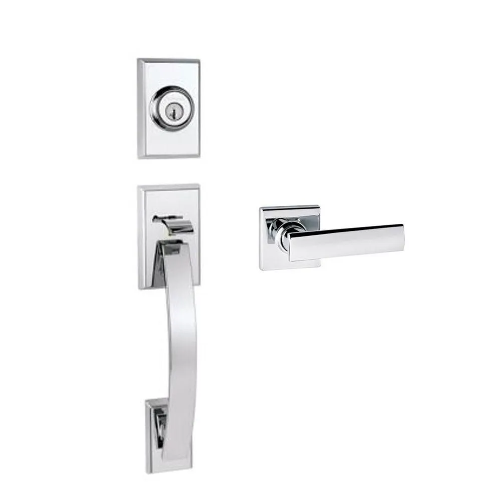 Tavaris Satin Nickel Single Cylinder Door Handleset with Vedani Door Lever Featuring SmartKey Security, photo 7 of 7
