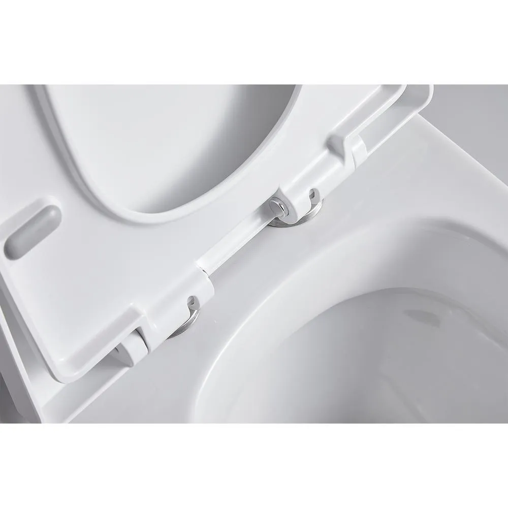 Boyel Living 0.8 GPF /1.28 GPF Dual Flush Ceramic Bowl Square Elongated Toilet Bowl Only in White, photo 7 of 8