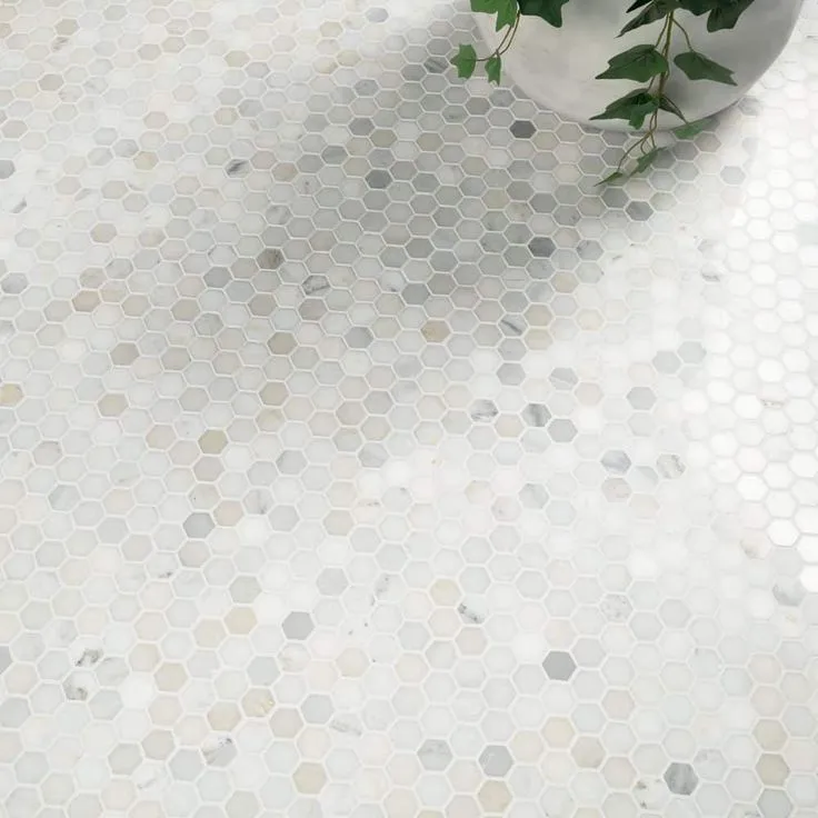 MSI Greecian White Mini Hexagon 12 in. x 12 in. x 10mm Polished Marble Mesh-Mounted Mosaic Tile (10 sq. ft. / case), photo 3 of 8