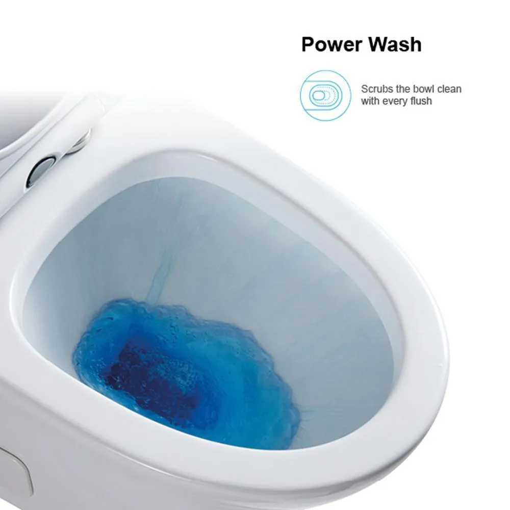 12 in. Rough-In 1-piece 1.28 GPF Single Flush Elongated Siphonic Jet Toilet in White, Seat Included, photo 7 of 8